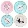 Set Of 4 Pretty Pastel Animal Cake Plates -Furniture Store Setof4PrettyPastelAnimalCakePlates.01