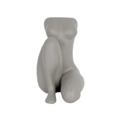 Sitting Lady Plant Pot - Warm Grey