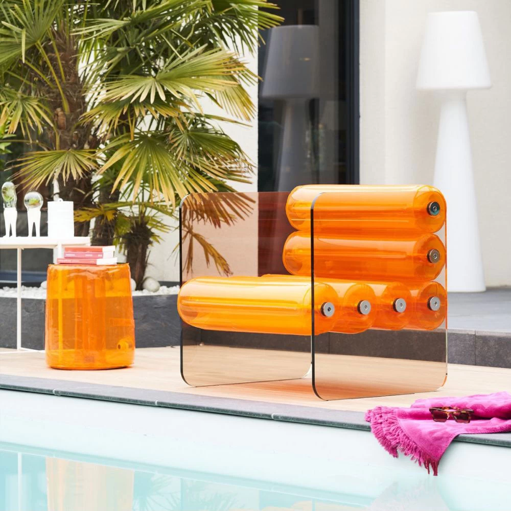 Smokey Orange Acrylic Armchair 4 Smokey Orange Acrylic Armchair - Image 2