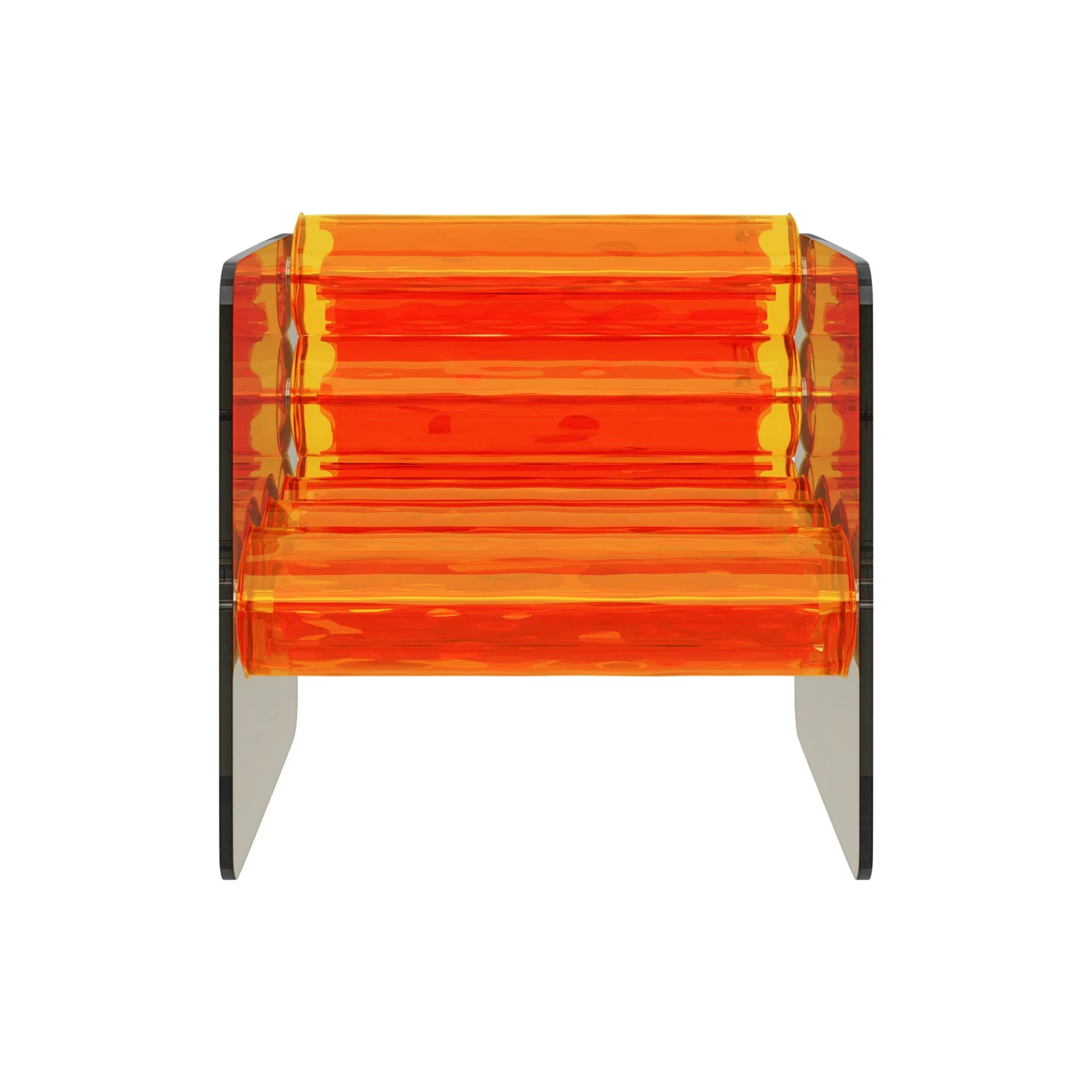 Smokey Orange Acrylic Armchair 5 Smokey Orange Acrylic Armchair - Image 3