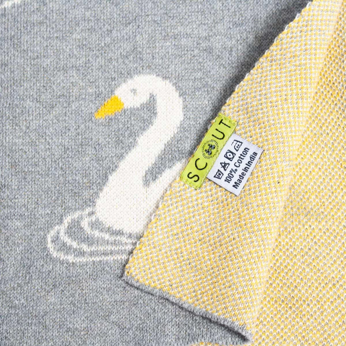 Swan Baby Throw - Light Grey 4 Swan Baby Throw - Light Grey - Image 2