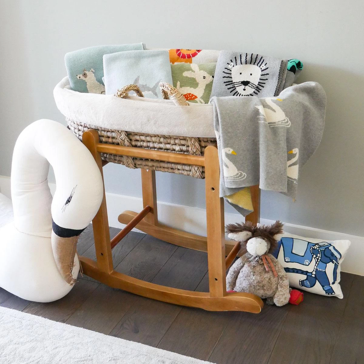 Swan Baby Throw - Light Grey 6 Swan Baby Throw - Light Grey - Image 4