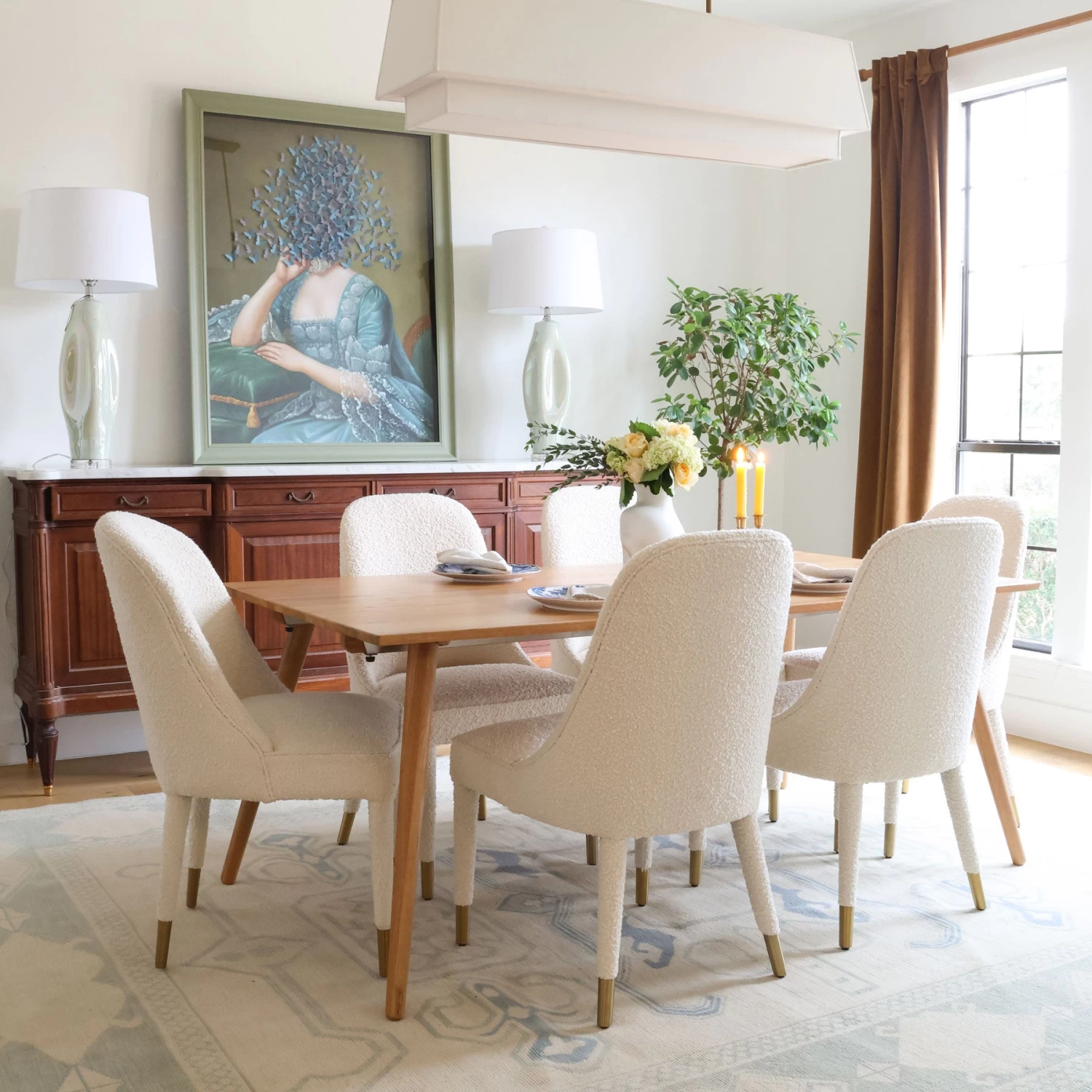 Tavish Dining Chair In Ivory Boucle 8 Tavish Dining Chair In Ivory Boucle - Image 6