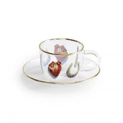 Toiletpaper Glass Coffee Set - I Love You By Seletti