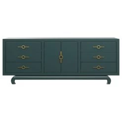 Custom Toulouse Credenza -Furniture Store ToulouseCredenzaMatrix.MidnightGreen.01