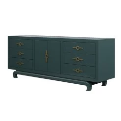 Custom Toulouse Credenza -Furniture Store ToulouseCredenzaMatrix.MidnightGreen.02