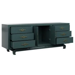 Custom Toulouse Credenza -Furniture Store ToulouseCredenzaMatrix.MidnightGreen.04