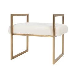 Westland Bench In Ivory Boucle