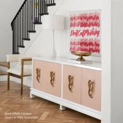Custom Yates Credenza -Furniture Store Yates in Kitty Grasscloth