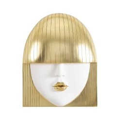 Fashion Faces Large Kiss Wall Art - Gold