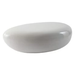 River Stone Small White Coffee Table - White